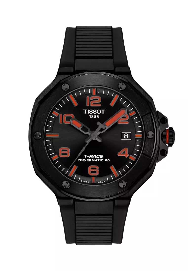 Buy Tissot Tissot T-Race Powermatic 80 Black Dial Black Silicone