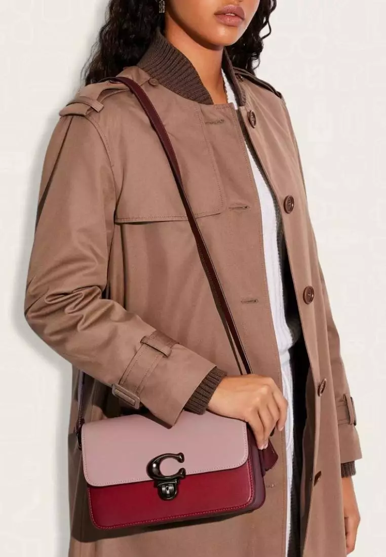 Coach Studio Shoulder Bag In Colorblock Pink Multi