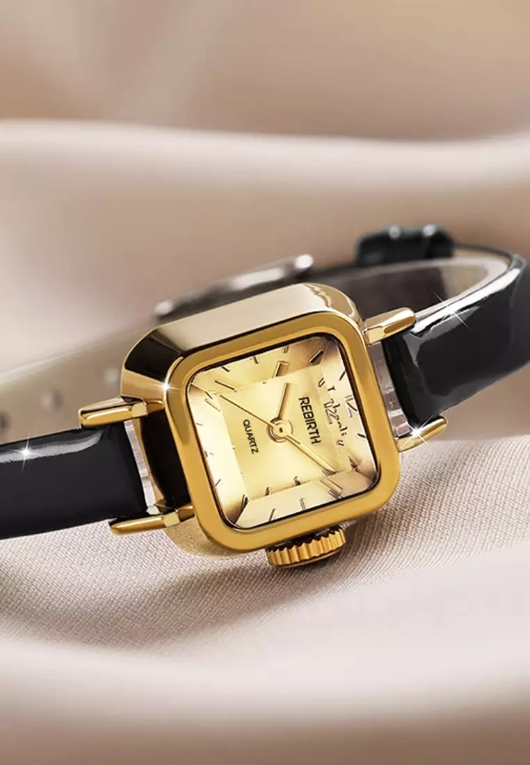 Jam Tangan Wanita Original Square Mode Tali Kulit Anti Air Jam Tangan Cewek