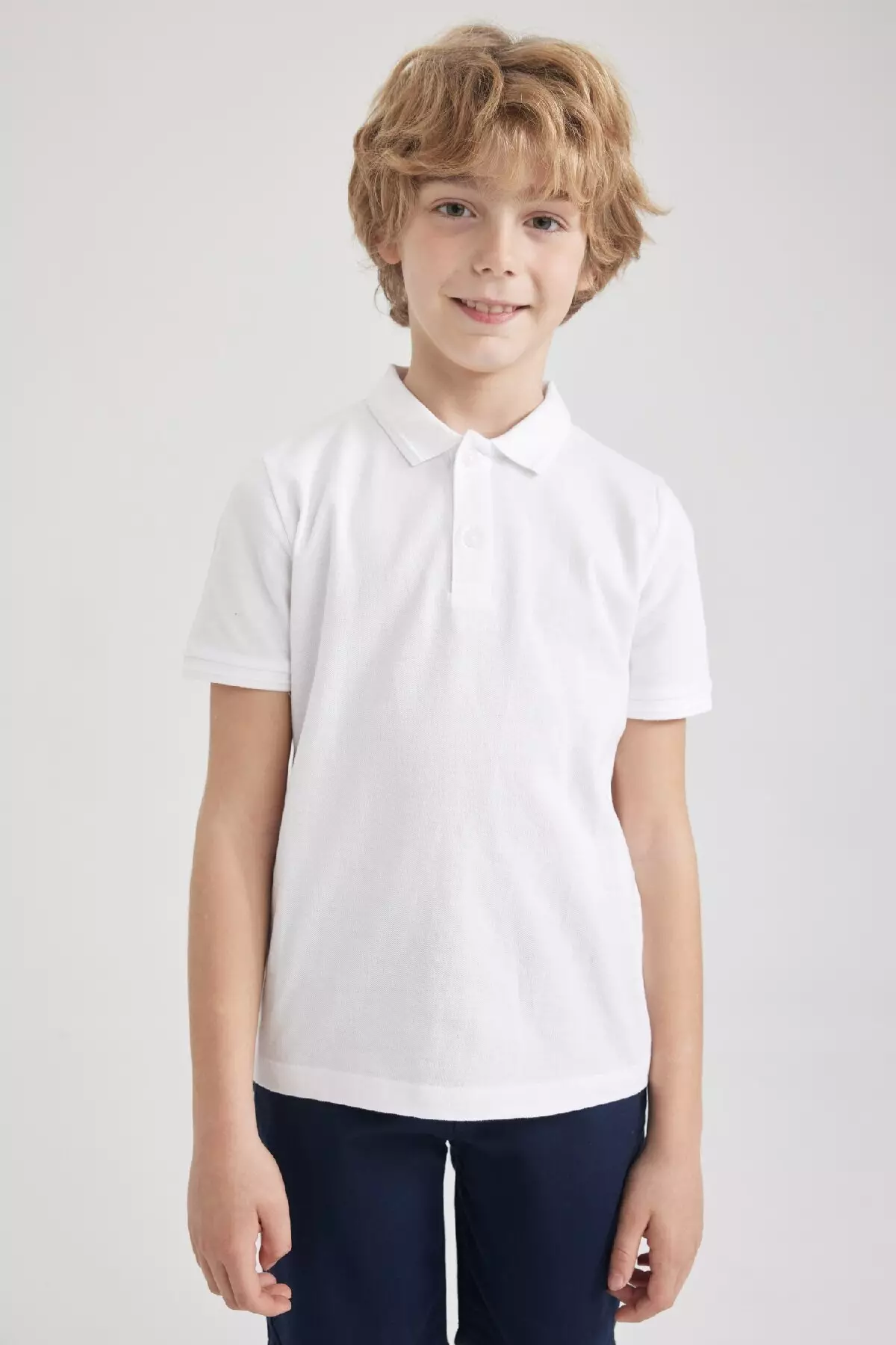 Boy's White Pique Short Sleeve Polo School T-Shirt K1689a623sm