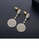 Glamorousky white Fashion Vintage Plated Gold Geometric Texture Round Earrings with Cubic Zirconia 358F6AC4190670GS_3