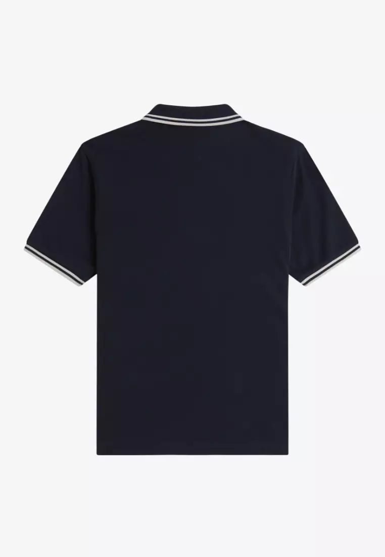 Fred Perry G3600 The Twin Tipped Fred Perry Shirt (Navy / Oatmeal / Oatmeal)