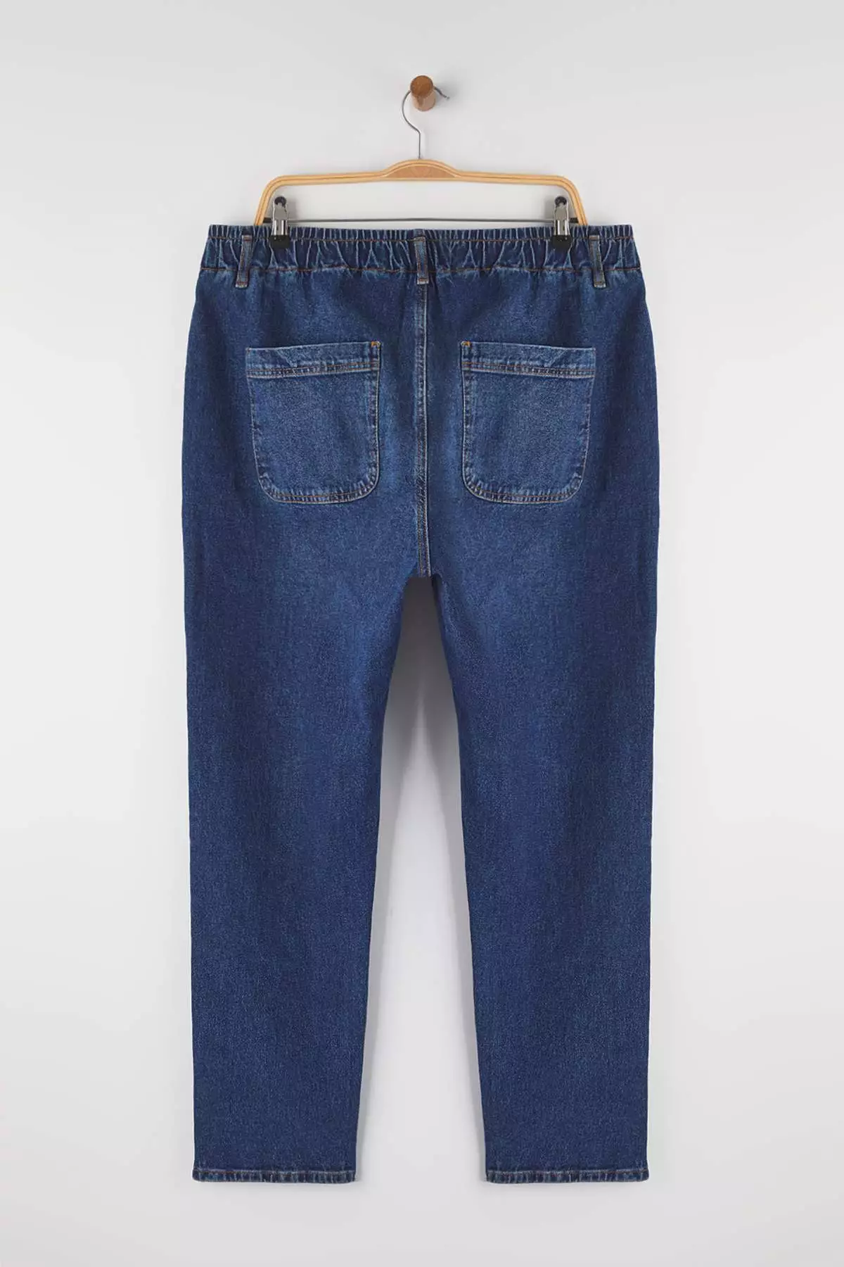 Blue High Waist Plus Size Mom Fit Jeans