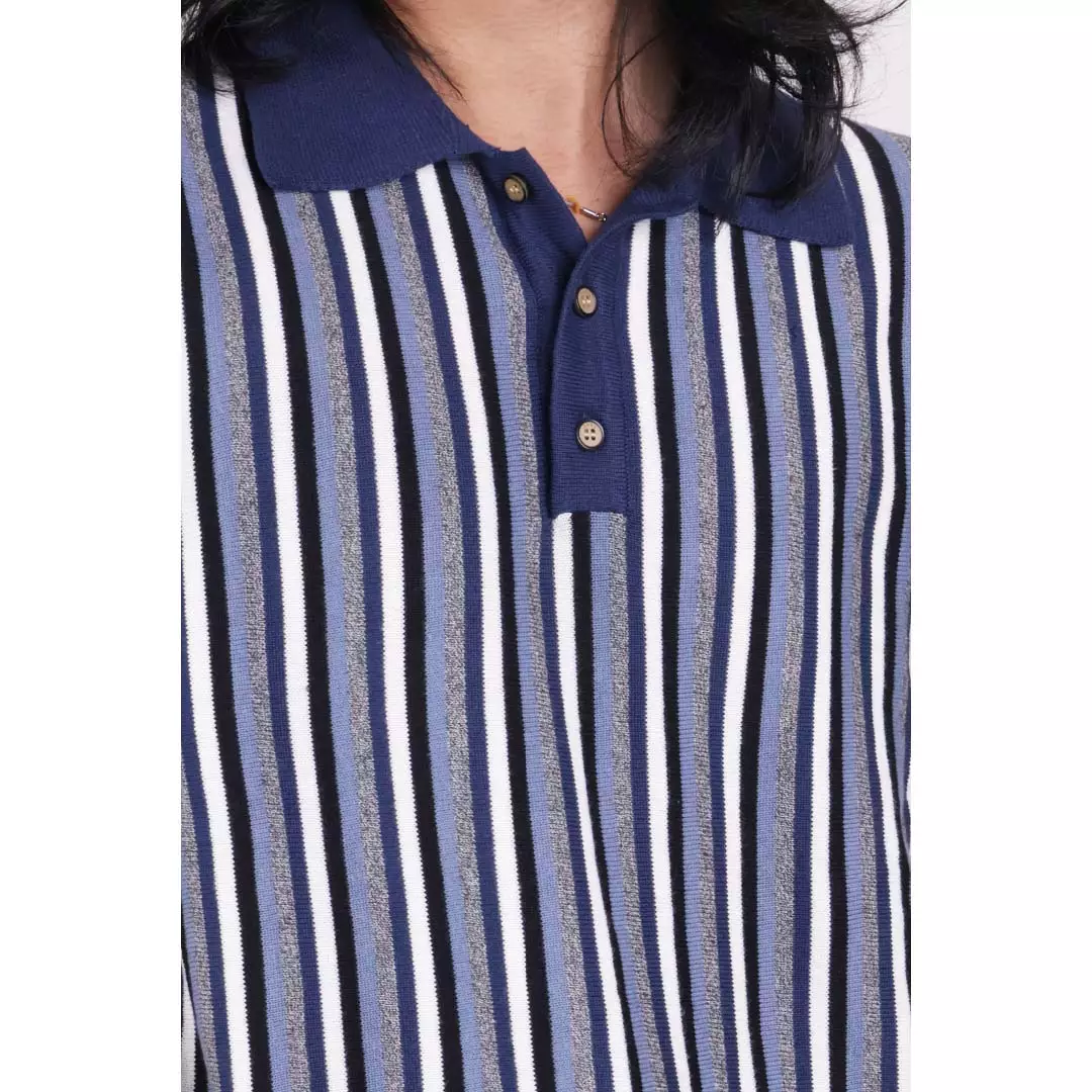 Emba Denim - Stern Kaos Pria Polo Knit Regular Fit  Navy