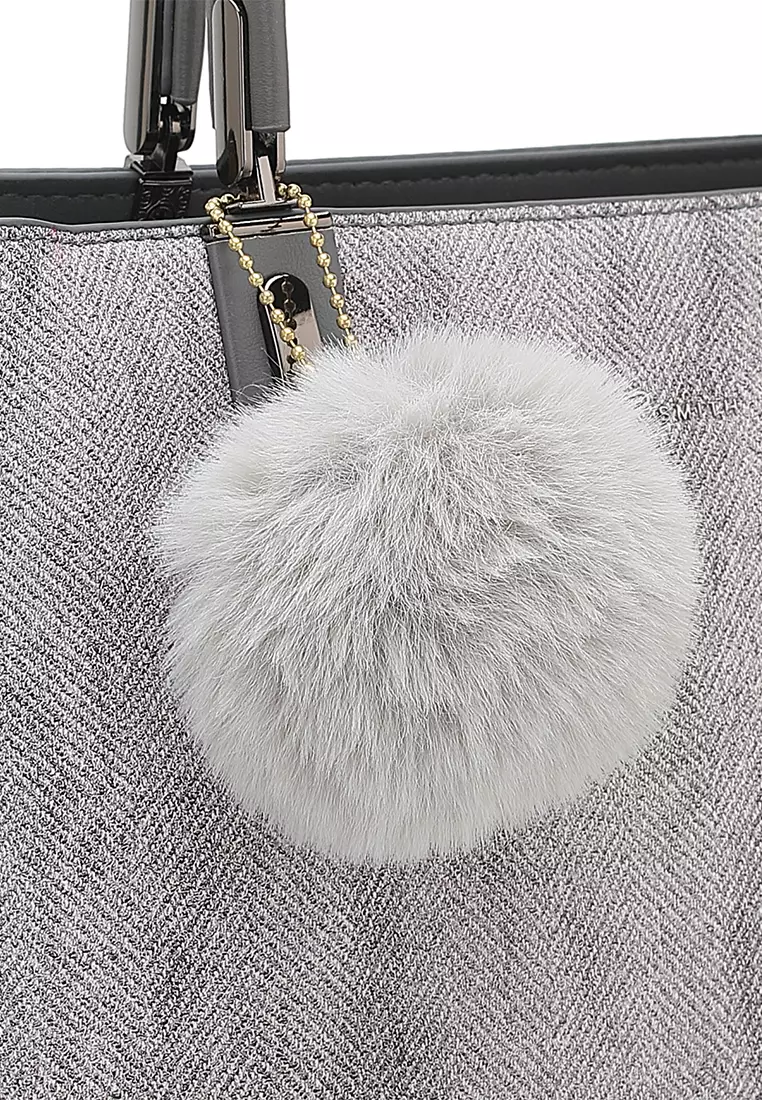 Women's Top Handle Bag / Sling Bag / Crossbody Bag / Shoulder Bag (Tas Tangan Wanita / Tas Selempang Wanita / Tas Bahu Wanita) - Abu-Abu