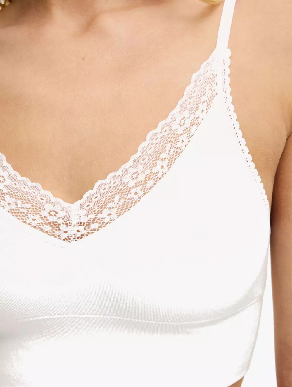 COTTON ON BODY - UNDERWEAR & PAKAIAN TIDUR - SEAMLESS LONGLINE LACE TRIM BRALETTE