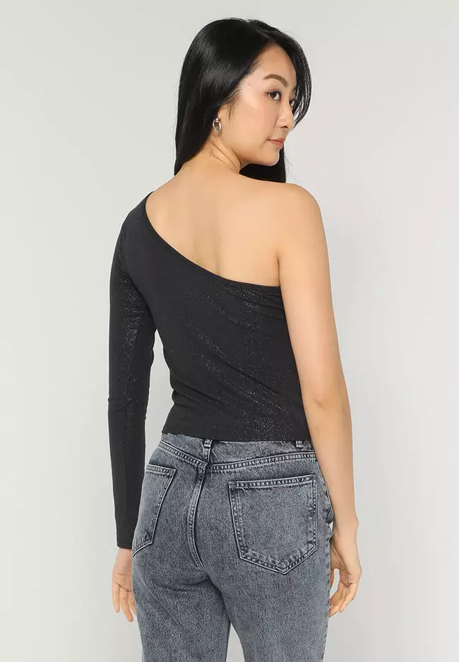 Hollister black online crop top