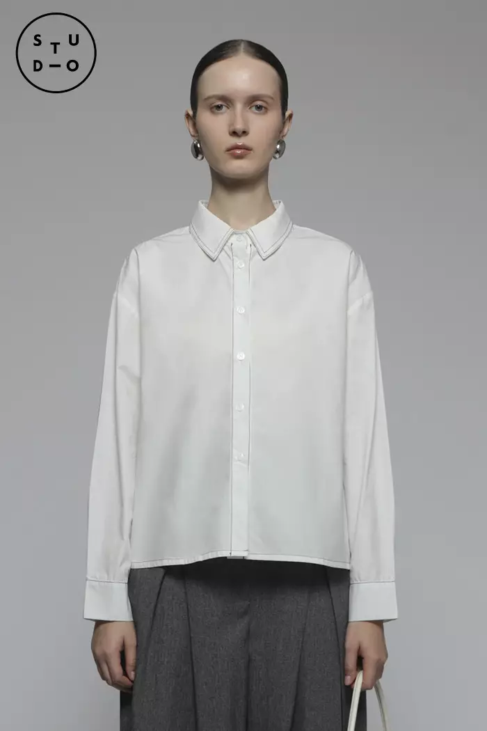 Jual Cottonink COTTONINK Studio - Atasan Kemeja Wanita Off-white Monday ...