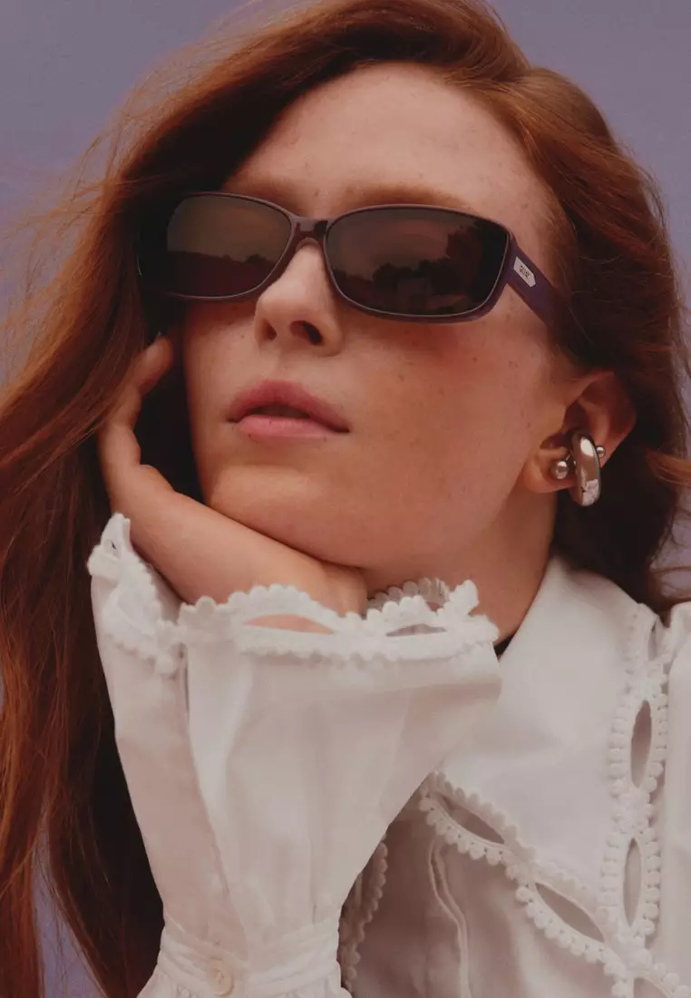 QUAY Vibe Check Sunglasses - Plum/Brown