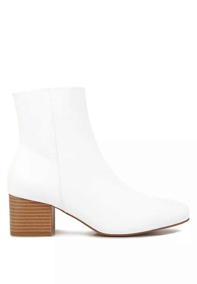 White pointed toe ankle on sale boots