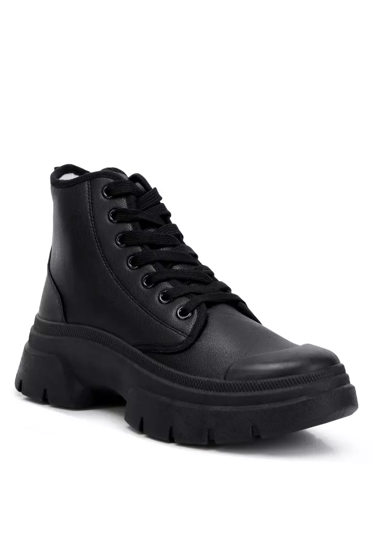 Buy London Rag Chunky Lace Up Boots In Black 2024 Online | ZALORA ...