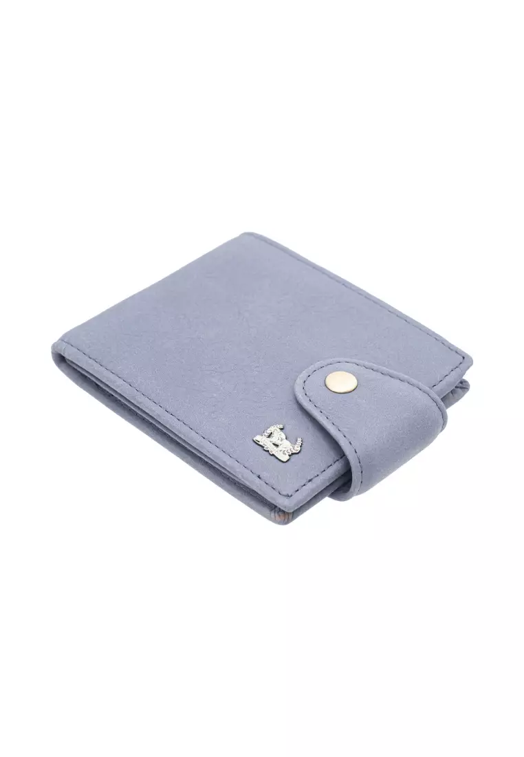 LancasterPolo Top Grain Cow Leather RFID Protection Bifold Short Men Wallet with Snap Closure PWB 20869 (Full Card Slots)