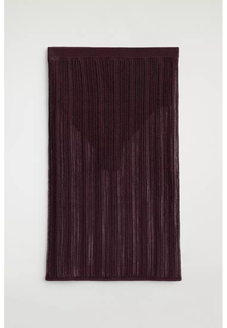 SHEER LACE-KNIT SKIRT