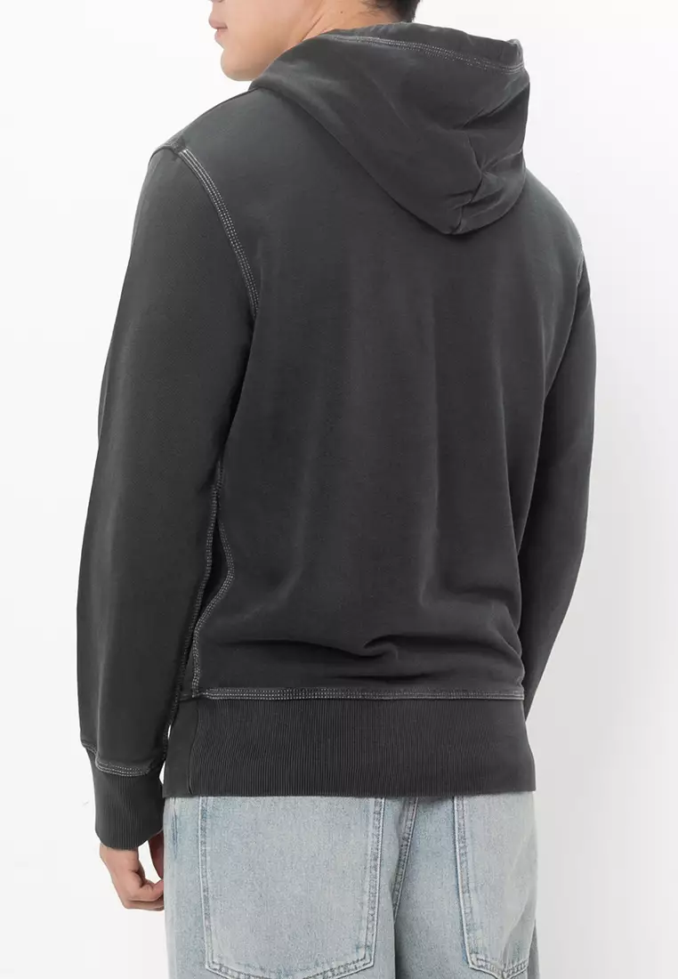 Contrast Stitch Relaxed Hoodie
