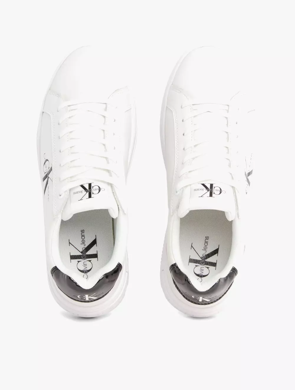 CALVIN KLEIN FOOTWEAR - BOLD PLATF LOW LACE LEATHER PLATFORM TRAINER - White - white