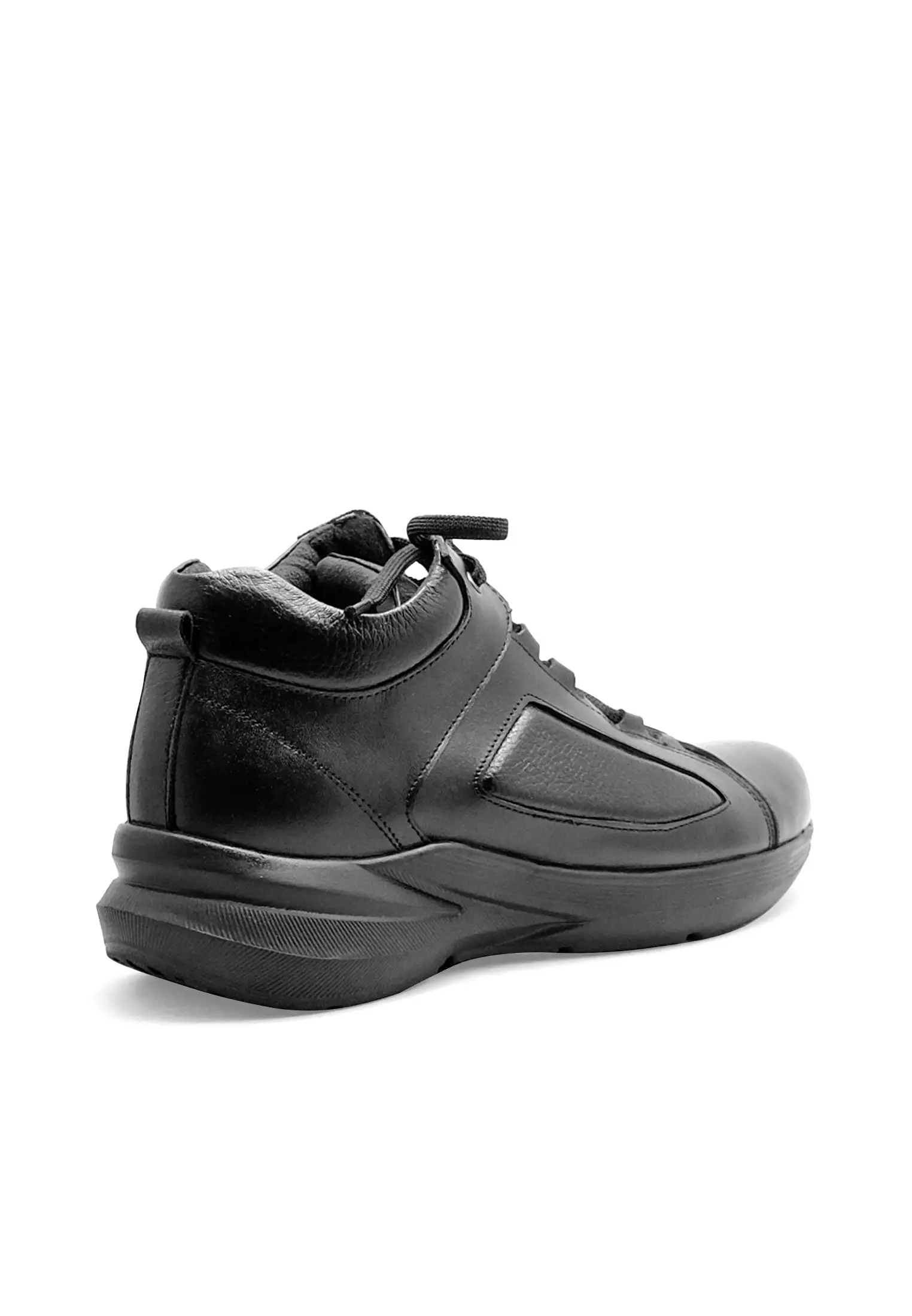 Moro Sepatu  Boots Casual Sneakers Kulit Asli  Pria Cow Leather Tali - Black