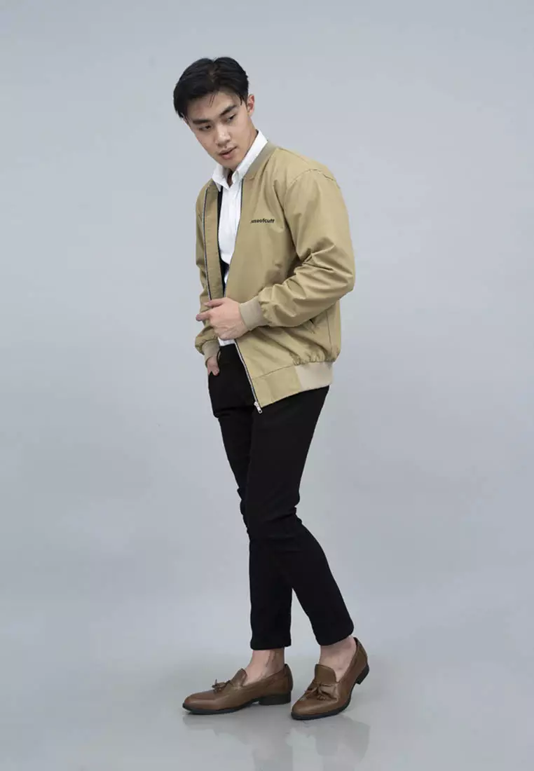 Houseofcuff Jaket Bomber Polos Windbreaker Krem