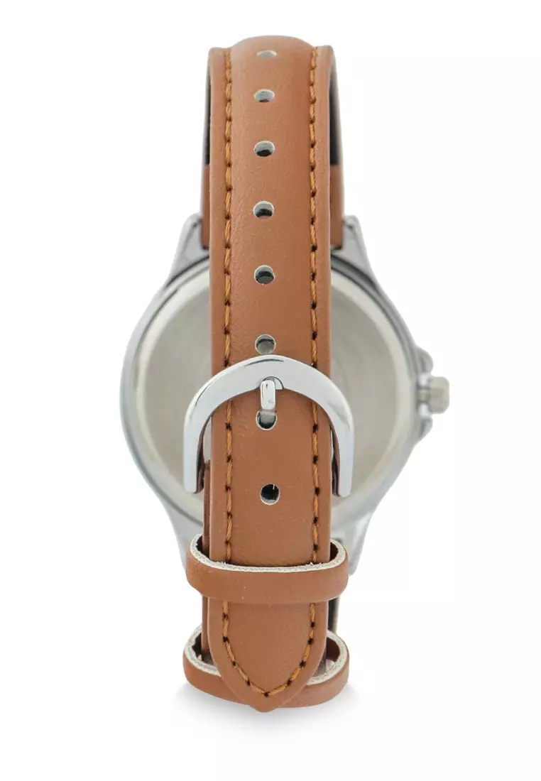 Jual Casio Casio Wanita Jam Tangan Brown Silver Leather Strap
