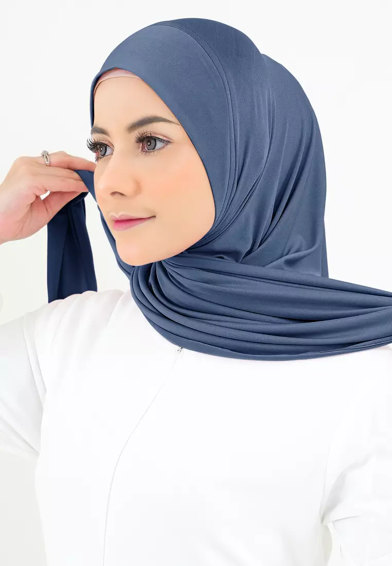 Cotton Bee - Hijab Segitiga Instan Syahira Jersey - Navy 