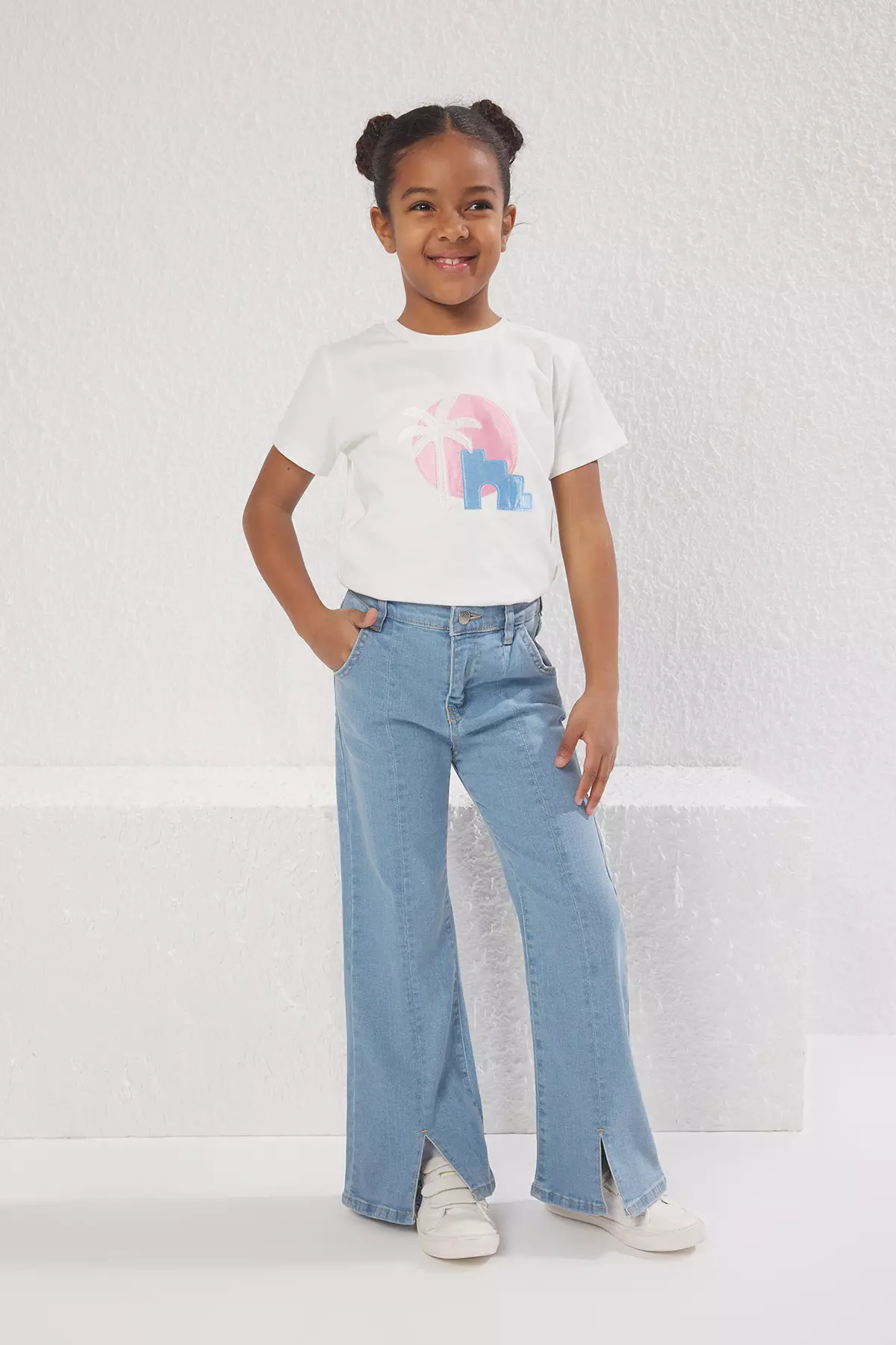 Flare Leg Elastic Denim Jeans