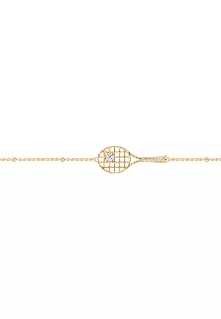 Match Point Racket Bracelet in Vermeil Yellow Gold D/E-VVS/VS (0.27ct TDW)