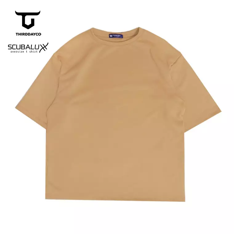 MTX78 Kaos Oversize Gym Bahan Tebal ScubaLux "never settle" khaki