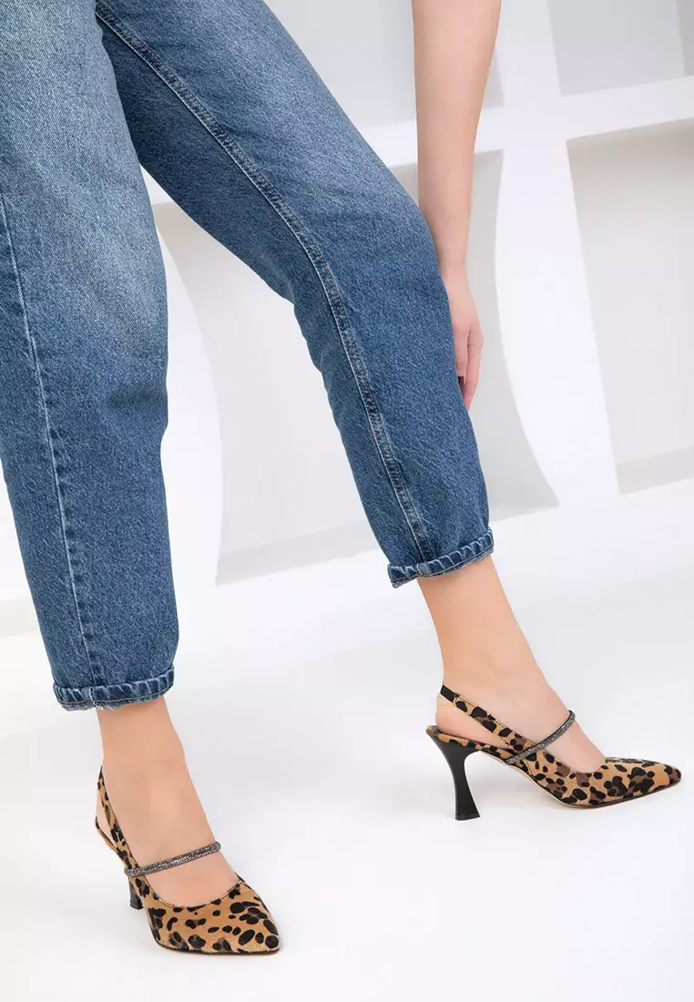 Strap Detail Slingback Heels