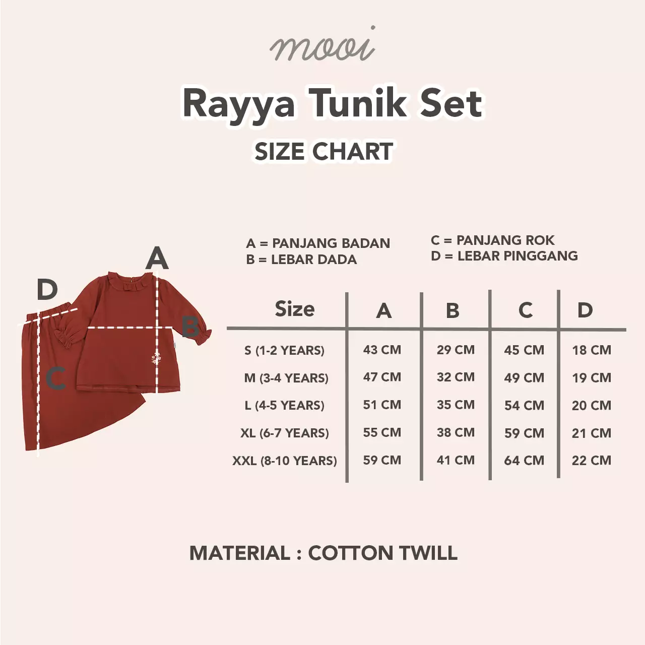 Mooi Setelan Anak Perempuan Raya Collection Rayya Tunik Set V1 - Khaki