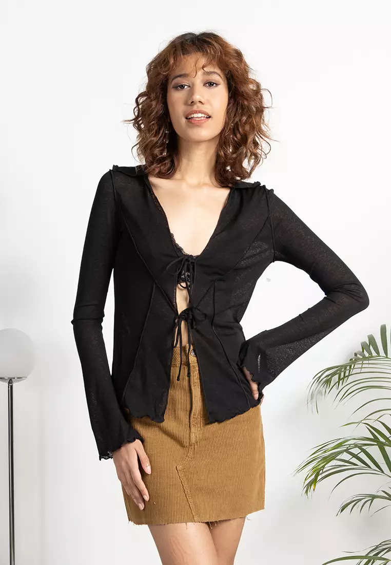 Buy TOPSHOP Tie Front Long Sleeves Cardigan 2024 Online ZALORA