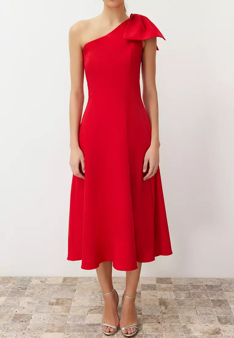 One Shoulder Midi Dress