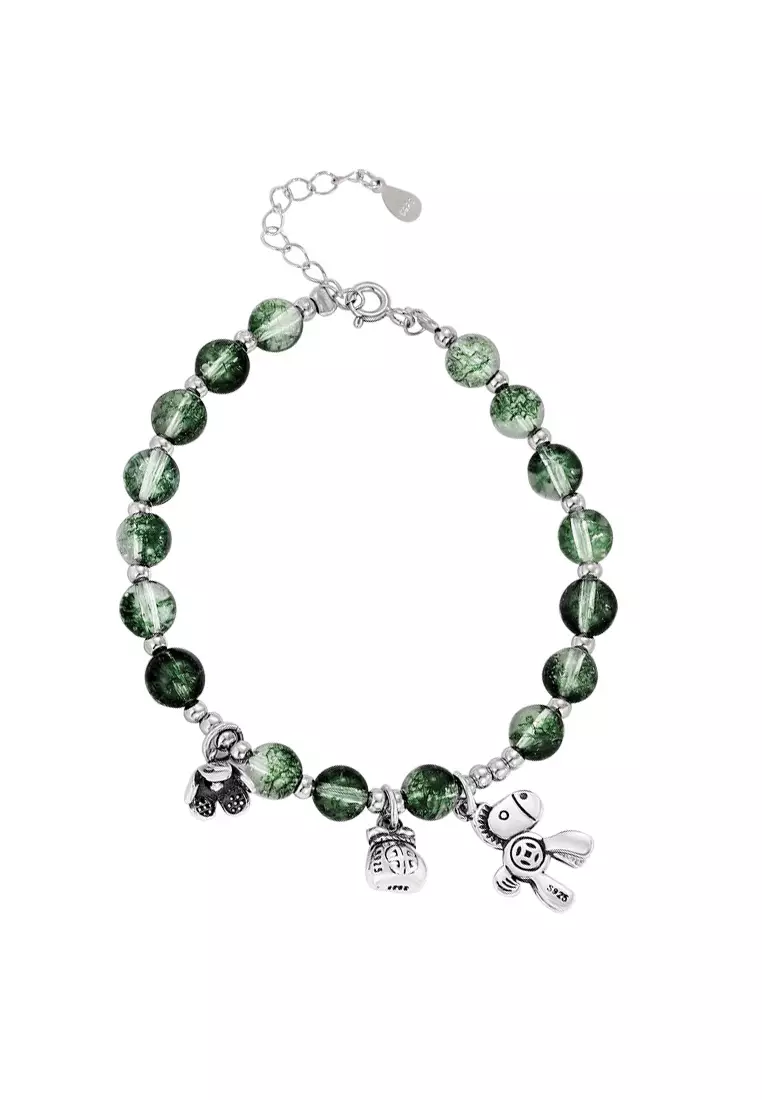 Buy LYCKA LDR2027 S925 Silver Green Phantom Quartz Bracelet 2025