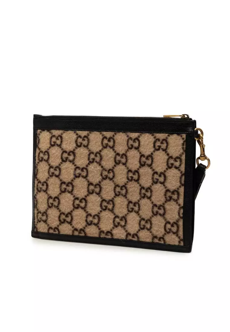 Pre-Loved Gucci Gg Wool Clutch
