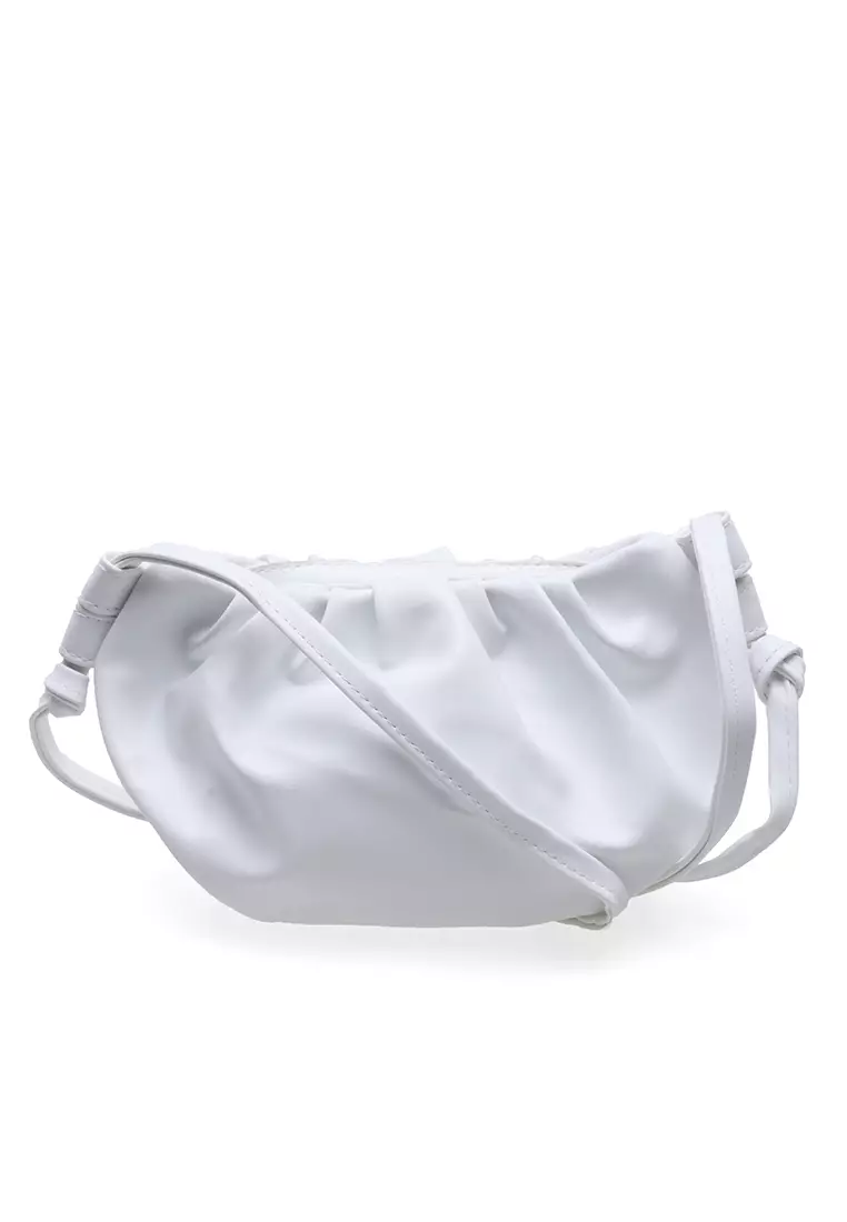 Werlyn Tas Selempang Wanita Croissant Casual Large Storage Material Leather Kulit ORIGINAL - White