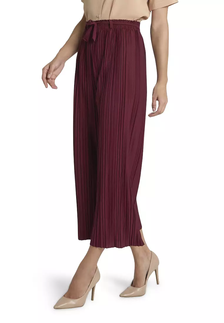 Danette Celana Kulot Import Tali Pita Bawahan Wanita Premium Quality - Maroon