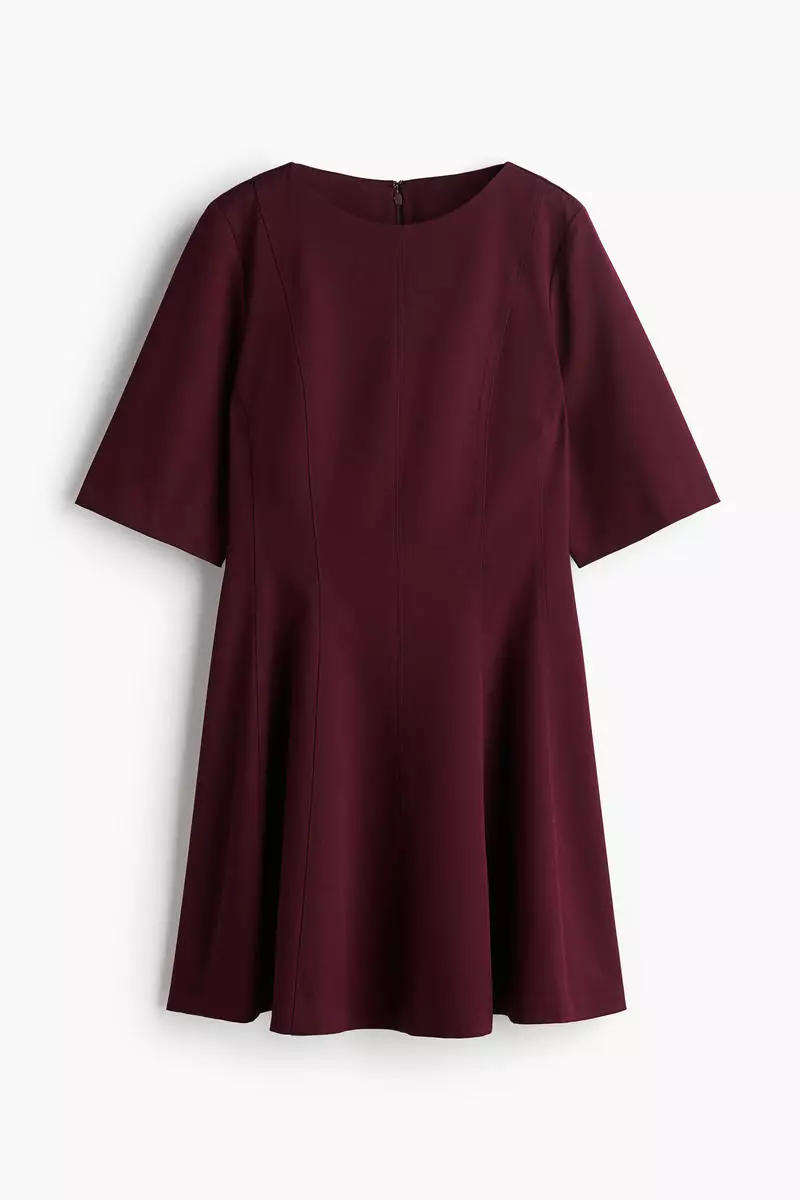 Waisted twill dress