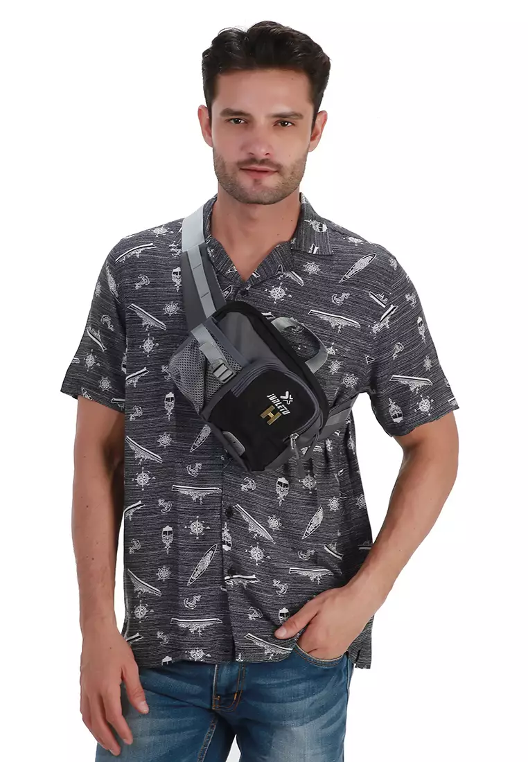 Noice Tas Pinggang Unisex Olahraga Lari Waterproof Running Sport Bag Casual Material Nylon ORIGINAL - Black