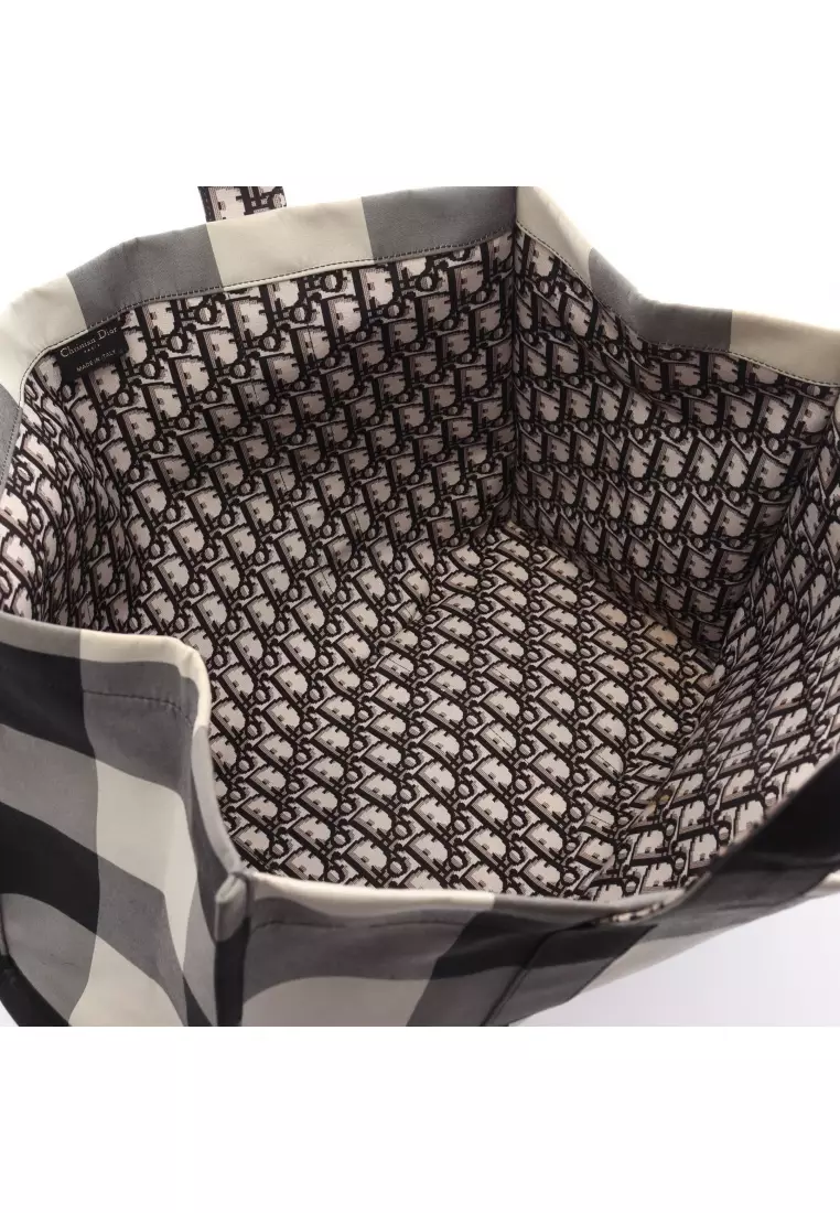Christian dior clearance checkered tote bag