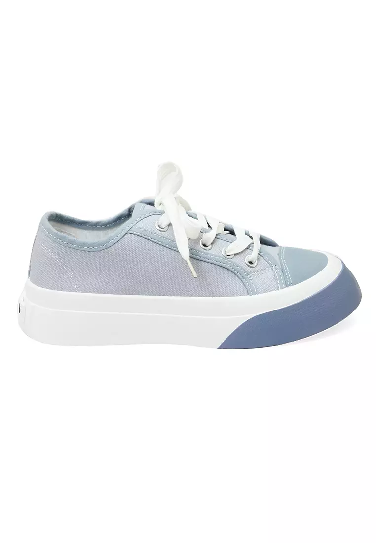 Sepatu Sneakers Women Tali Ikat Casual Premium Quality - Biru