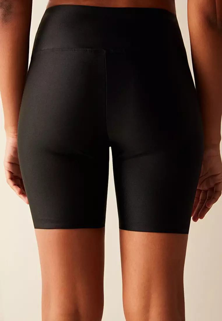 Red shiny biker new arrivals shorts