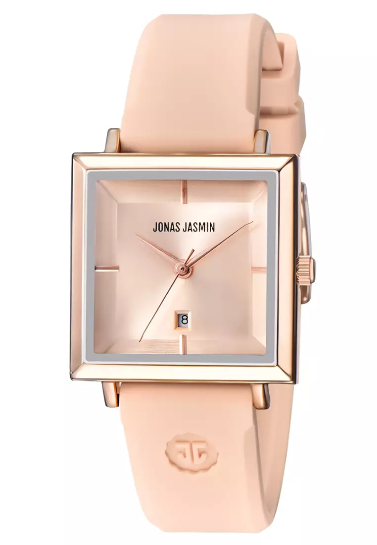 Jonas Jasmin - Jam Tangan Analog Wanita - Rosegold - Rubber Strap - JJ-2233L-A