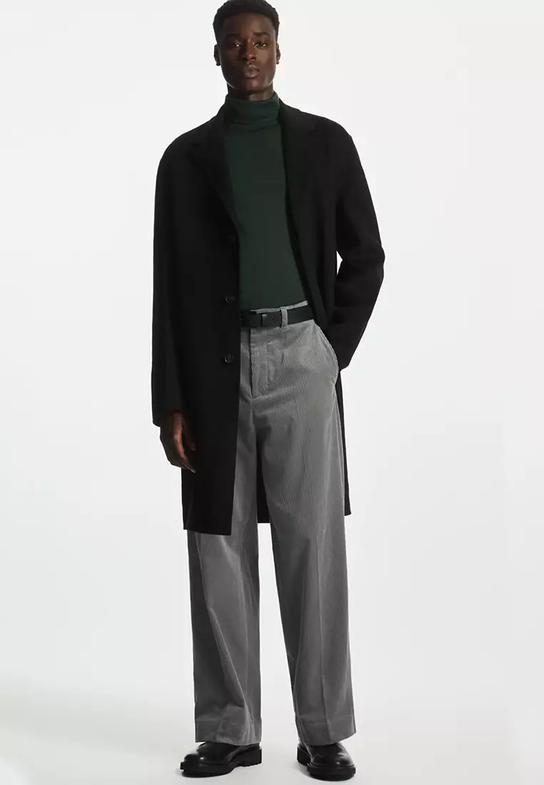 COS Wide-leg Corduroy Trousers in Black for Men
