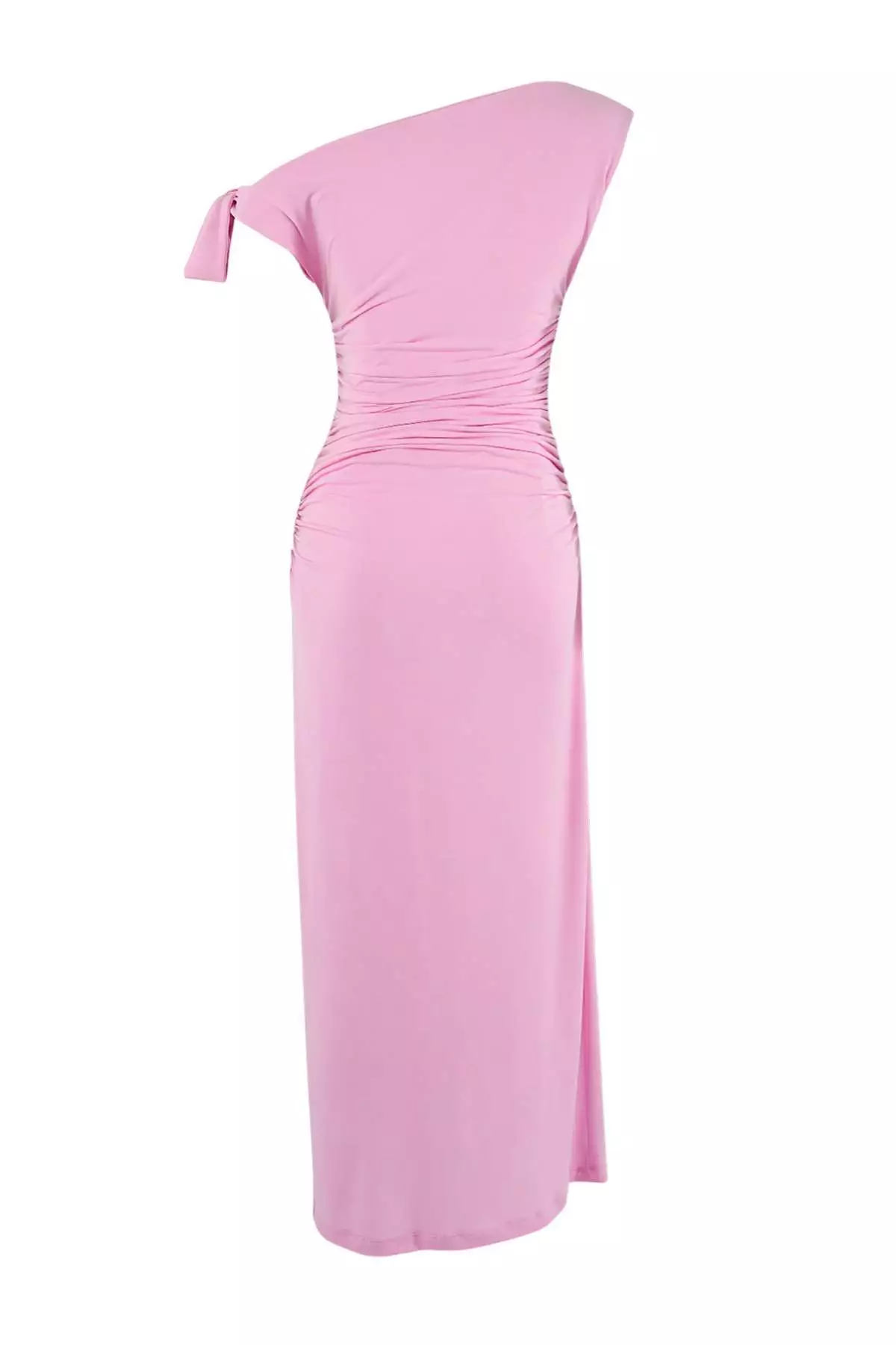 Pink Fitted/Bodycon Maxi Stretchy Pencil Knitted Dress Twoss24El563