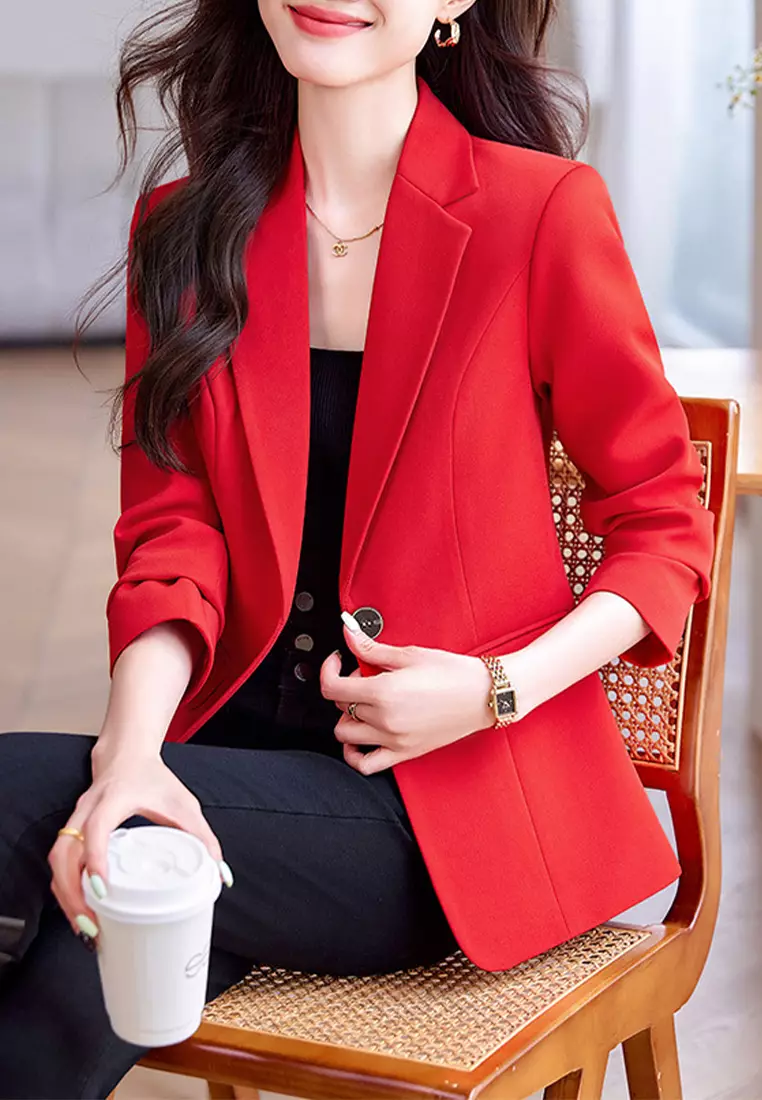 strapless open back dress RED KELLY TAFFETA FEATHER SUIT JACKET AND PANTS SET | CULT MIA main image 0