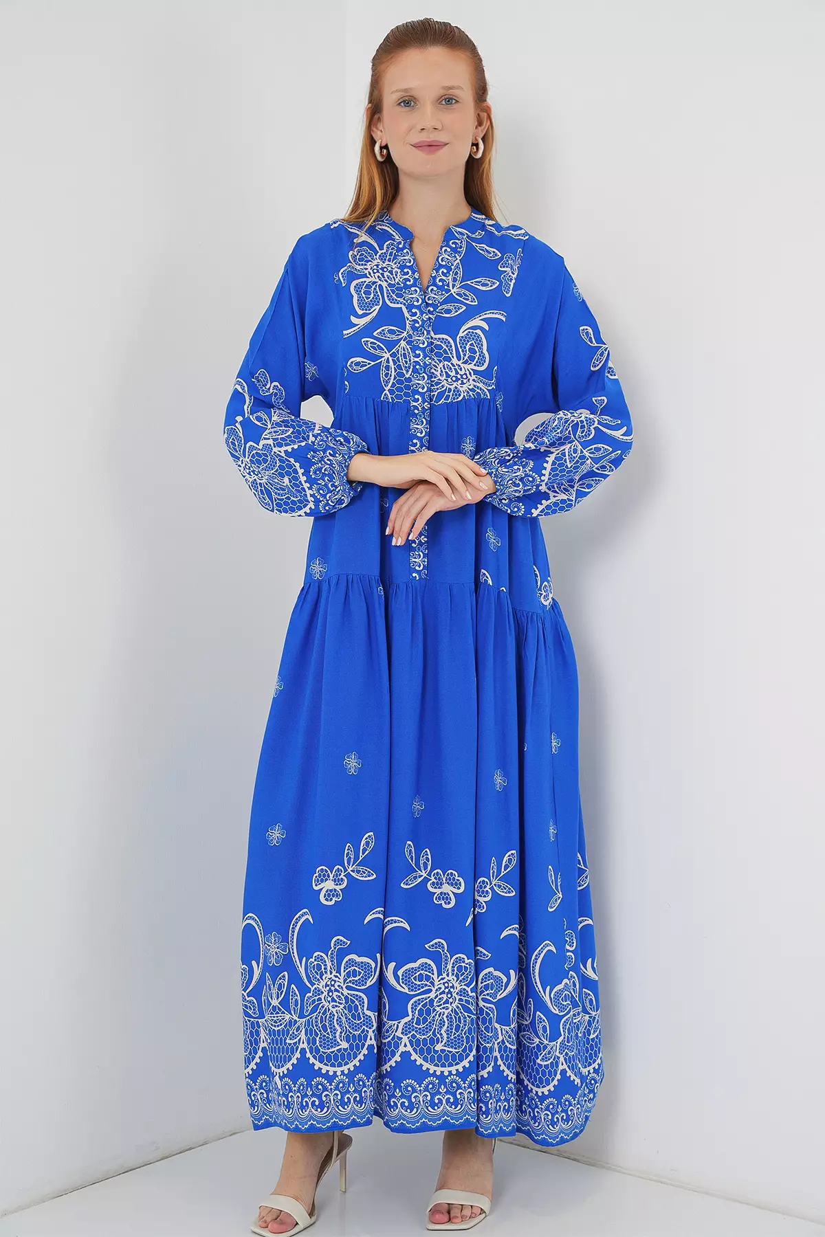 Modest Printed Maxi Dress