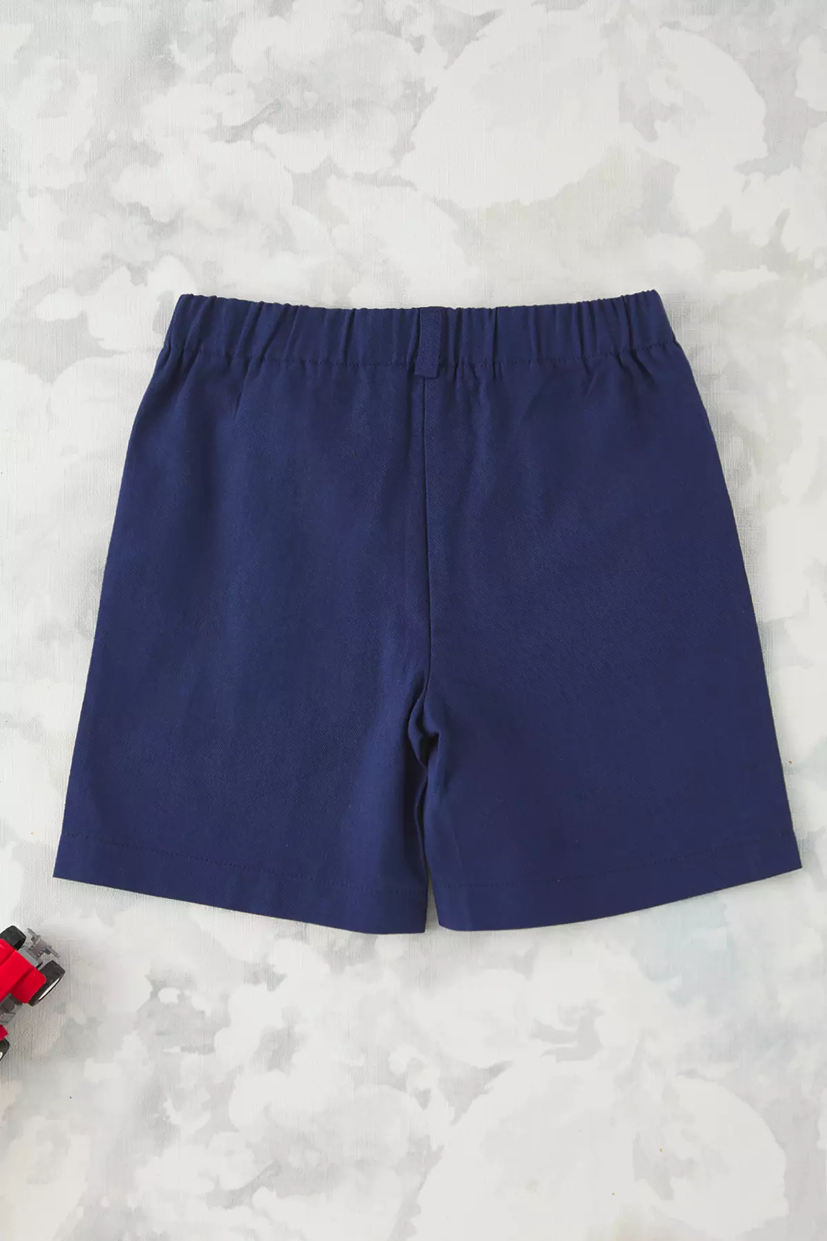 Navy Blue Girl's 100% Cotton Embroidered Shorts & Bermuda Tkdss25Sr00017