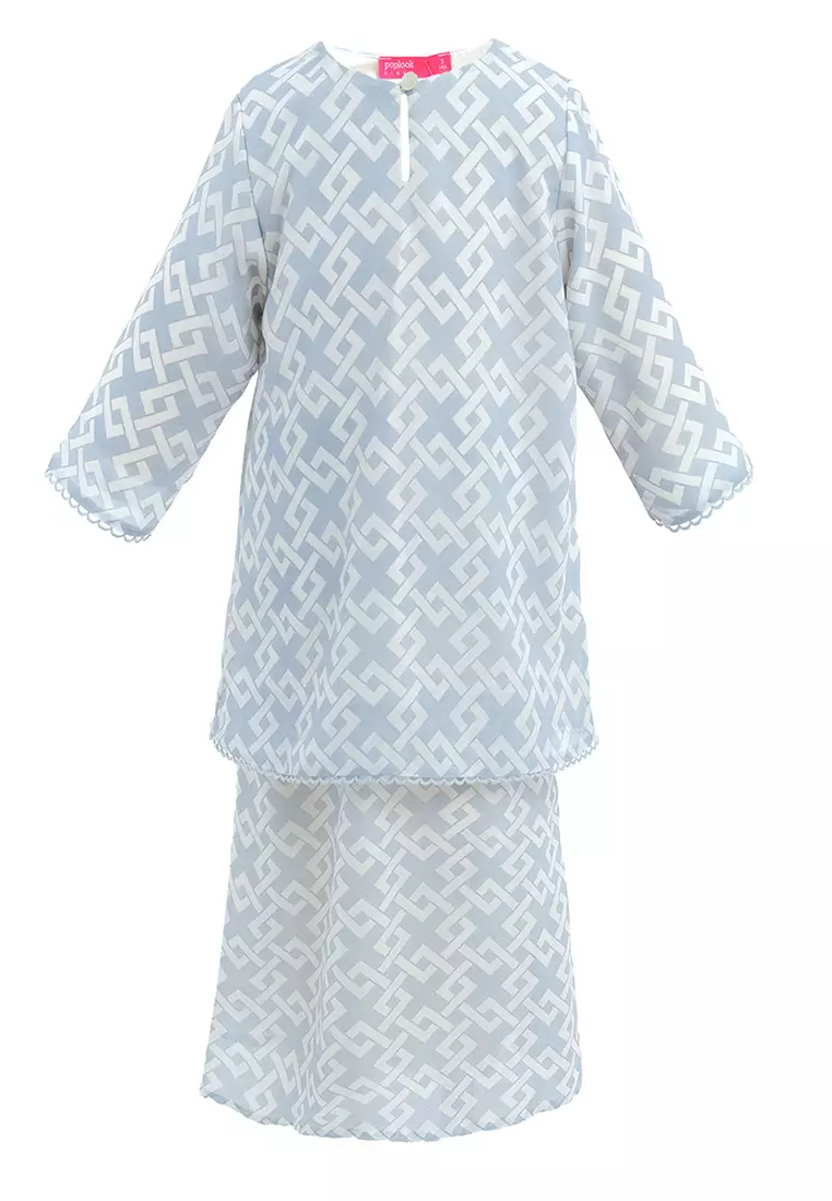 KIDS Duyong Set - Soft Blue Geometric