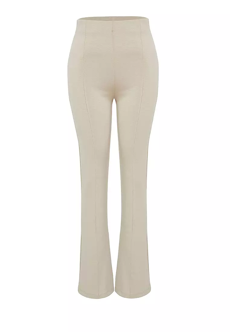 パンツ andmary Highwaist ribbon pants beige S ANDMARY】Highwaist ribbon pants
