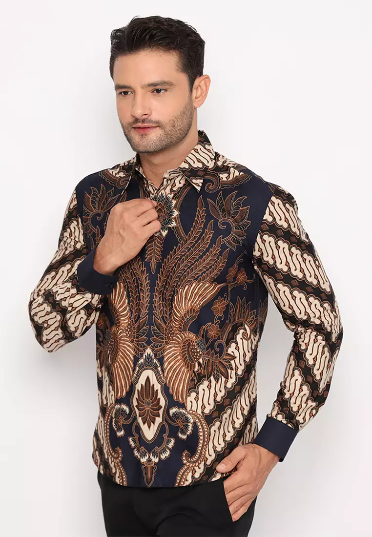 Kemeja Batik Pria Kertawijaya - Navy