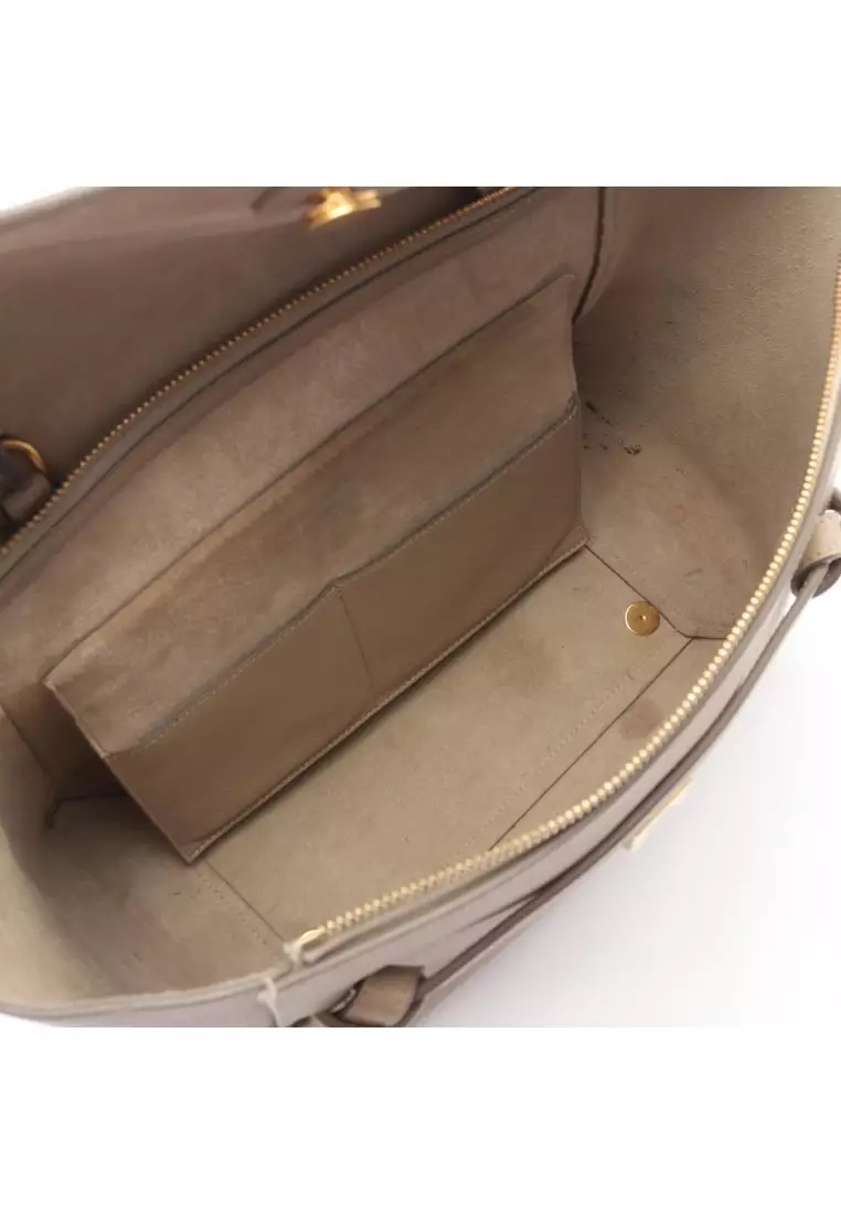 Pre-Loved Celine BELT BAG MINI belt bag mini Handbag leather beige 2WAY