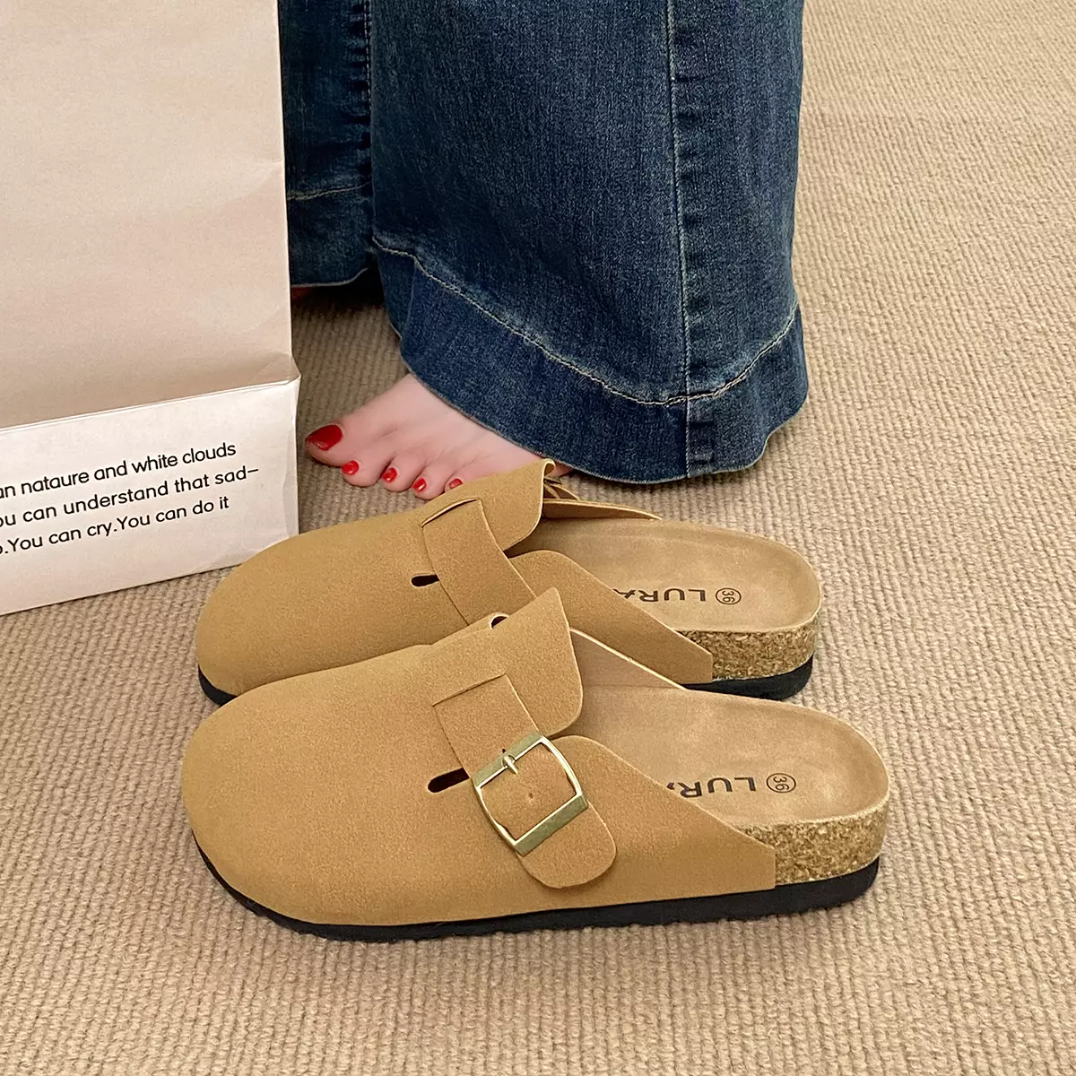 Sandal Wanita Rumah Santai Sendal Lebar Cewek Nyaman Dipakai WL24115